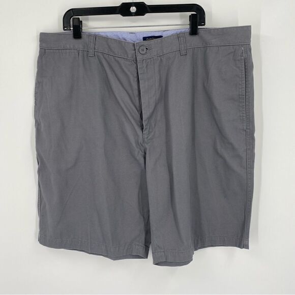 Club Room Men’s Gray Flat Front 9.5” Chino Shorts size 40 - Picture 1 of 3